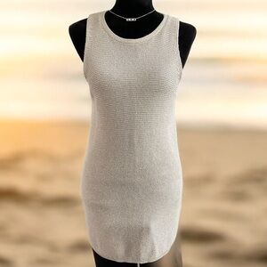 White House Black Market Gold Metallic Shimmer Sweater